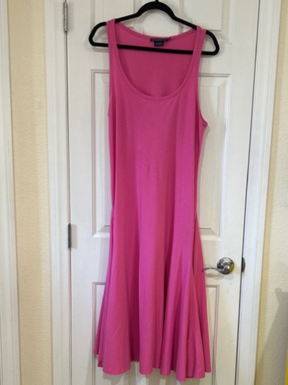 Ralph Lauren Sport Hot Pink Sleeveless Maxi Dress with Trumpet Flare Hem
